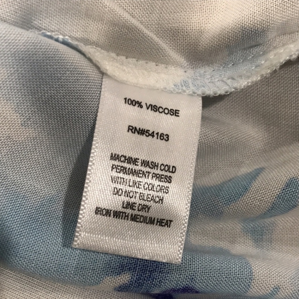 Marc New York Floral Long Sleeve Blouse Top Size M White and Blue - Picture 4 of 6
